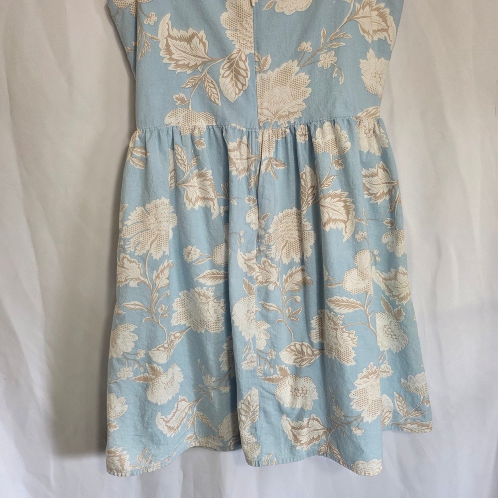 Anna Be Floral Dress Womens Small Cottagecore Blue Tie Front Babydoll Mini - Picture 11 of 13